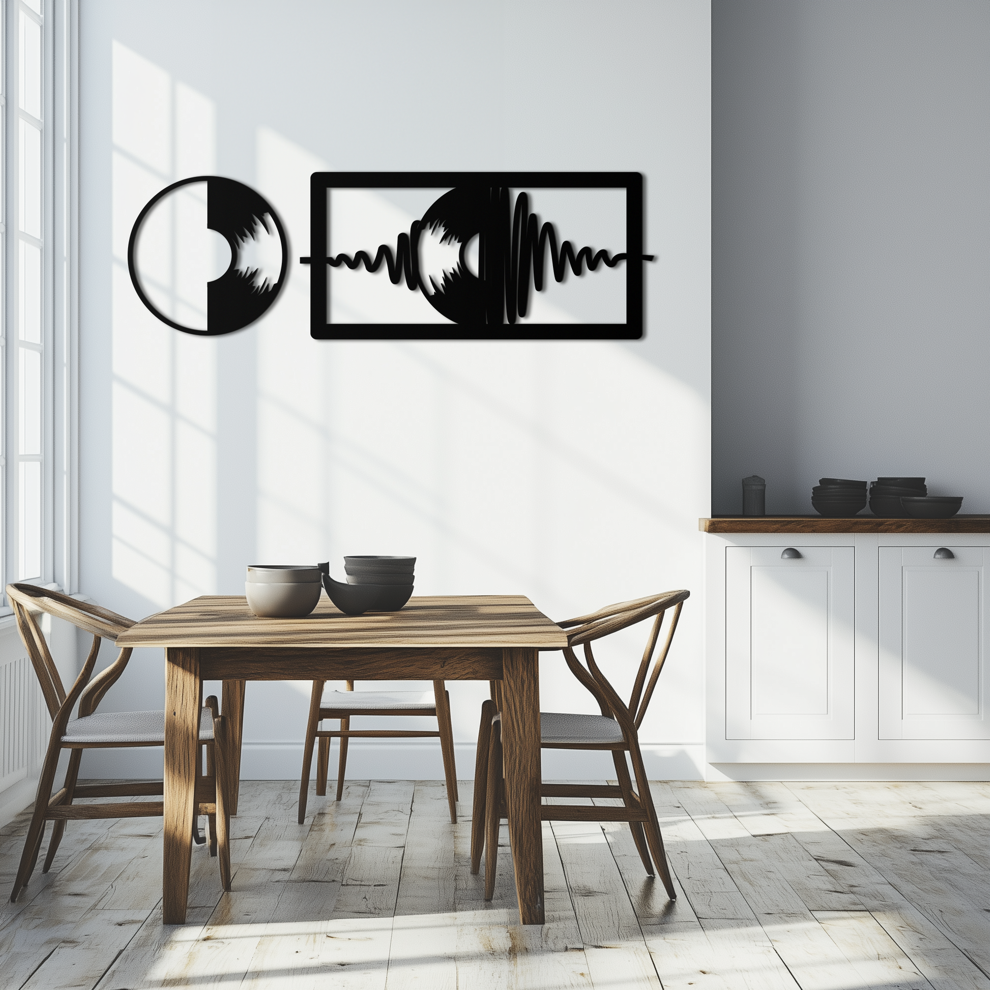 Soundwave Vinyl Record Metal Wall Art - Modern Music-Inspired Steel Wall Decor - KAF133 - Tampa Home & Garden Store