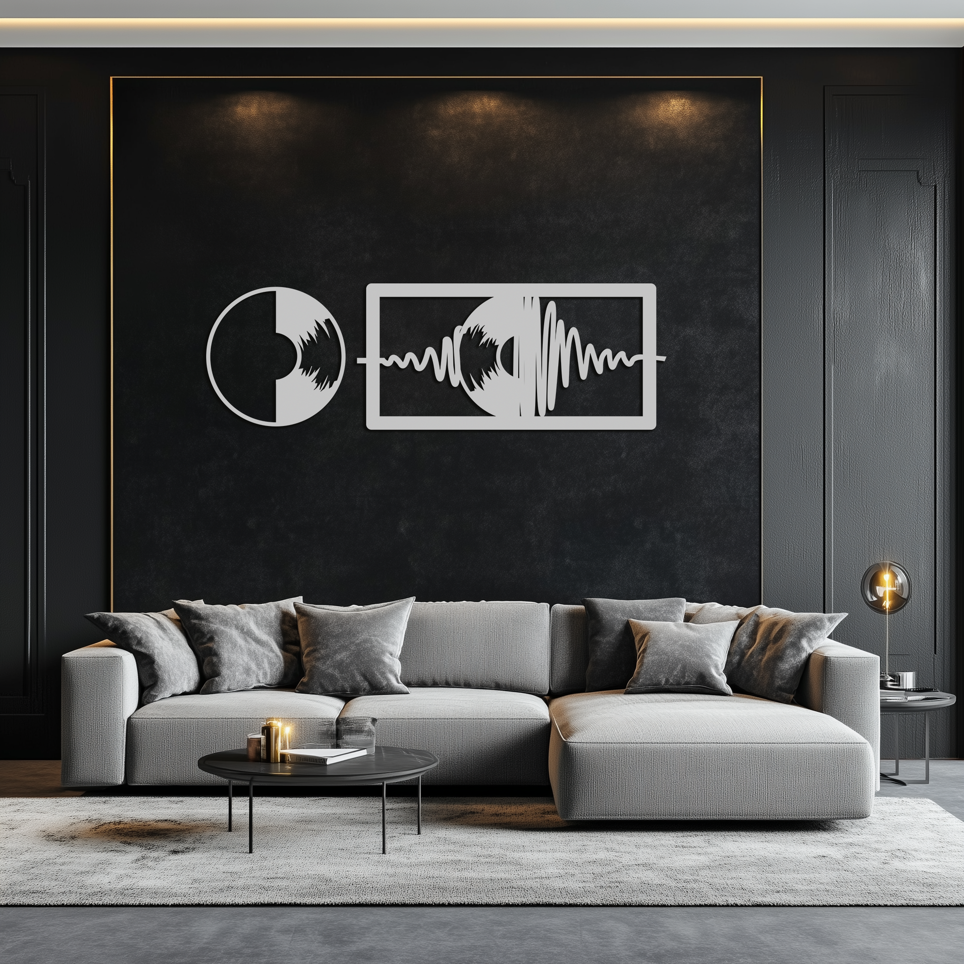 Soundwave Vinyl Record Metal Wall Art - Modern Music-Inspired Steel Wall Decor - KAF133 - Tampa Home & Garden Store