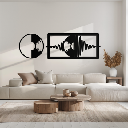 Soundwave Vinyl Record Metal Wall Art - Modern Music-Inspired Steel Wall Decor - KAF133 - Tampa Home & Garden Store