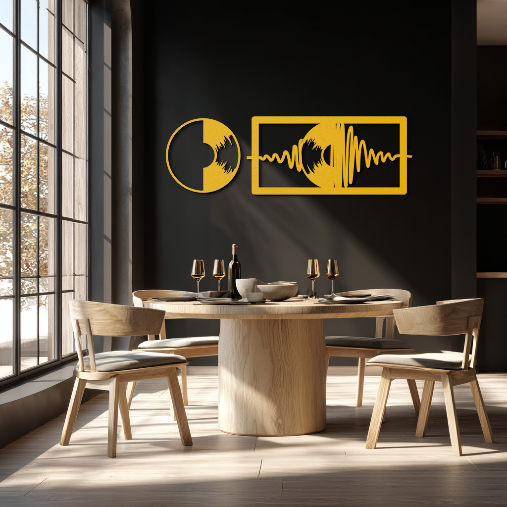 Soundwave Vinyl Record Metal Wall Art - Modern Music-Inspired Steel Wall Decor - KAF133 - Tampa Home & Garden Store
