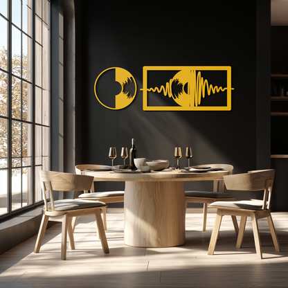 Soundwave Vinyl Record Metal Wall Art - Modern Music-Inspired Steel Wall Decor - KAF133 - Tampa Home & Garden Store