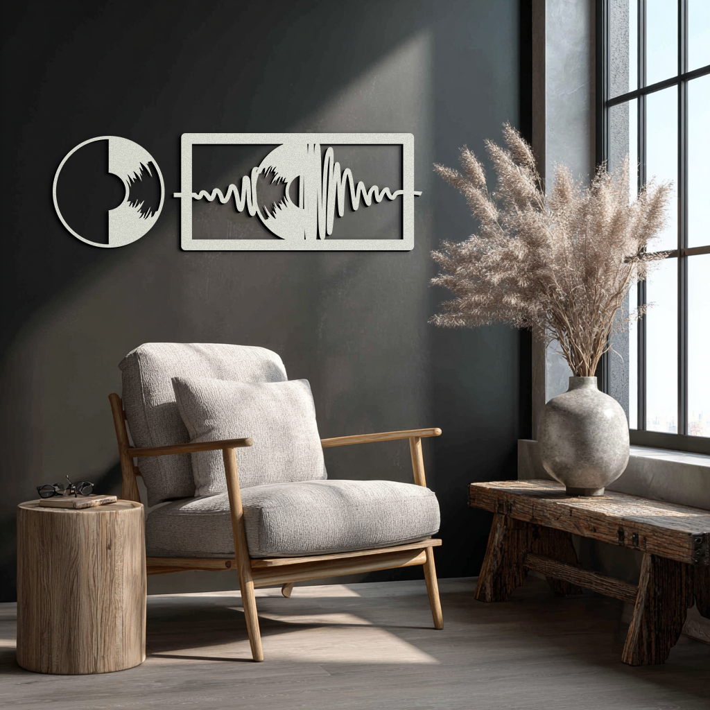 Soundwave Vinyl Record Metal Wall Art - Modern Music-Inspired Steel Wall Decor - KAF133 - Tampa Home & Garden Store