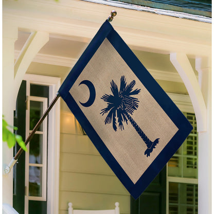 South Carolina Palmetto House Burlap Flag - Tampa Home & Garden Store