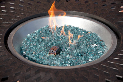 Bahama Blue Reflective Fire Glass shards for gas fireplace by Fire Sense/Balkene Home on Tampa Home & Garden Store