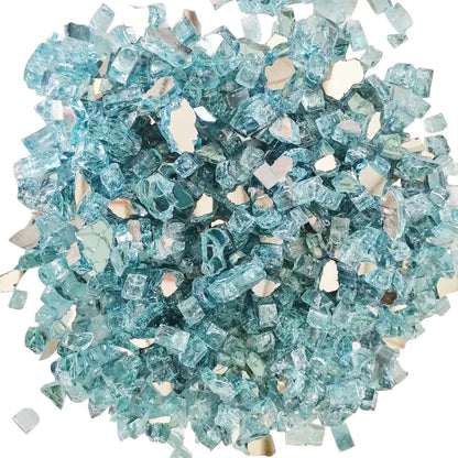 Bahama Blue reflective fire glass cubes for fireplaces by Fire Sense/Balkene Home on Tampa Home & Garden Store