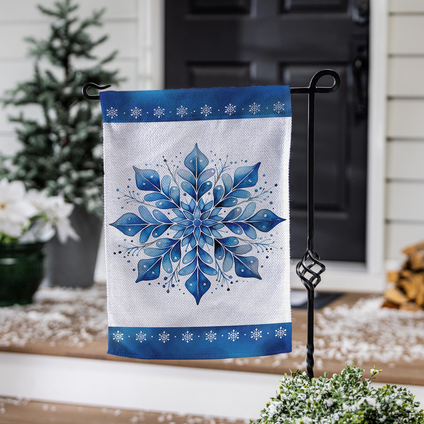 Sparkling Snowflake Burlap Garden Flag - Tampa Home & Garden Store