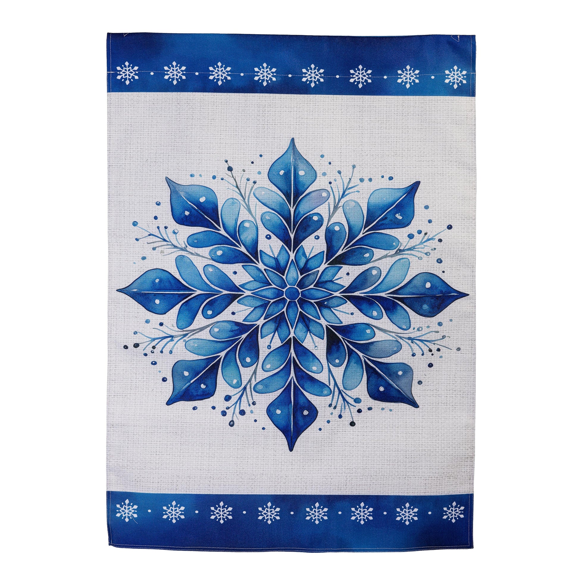 Sparkling Snowflake Burlap House Flag - Tampa Home & Garden Store