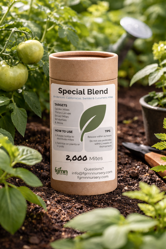 Special Blend Predatory Mite Mix Treatment Bottles - Tampa Home & Garden Store