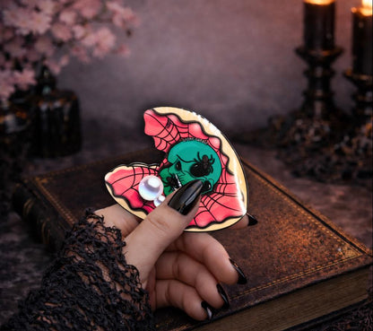 Spider Skull Clamshell Die Cut Waterproof Sticker—A Wicked Twist for Your Ocean Treasure Collections - Tampa Home & Garden Store