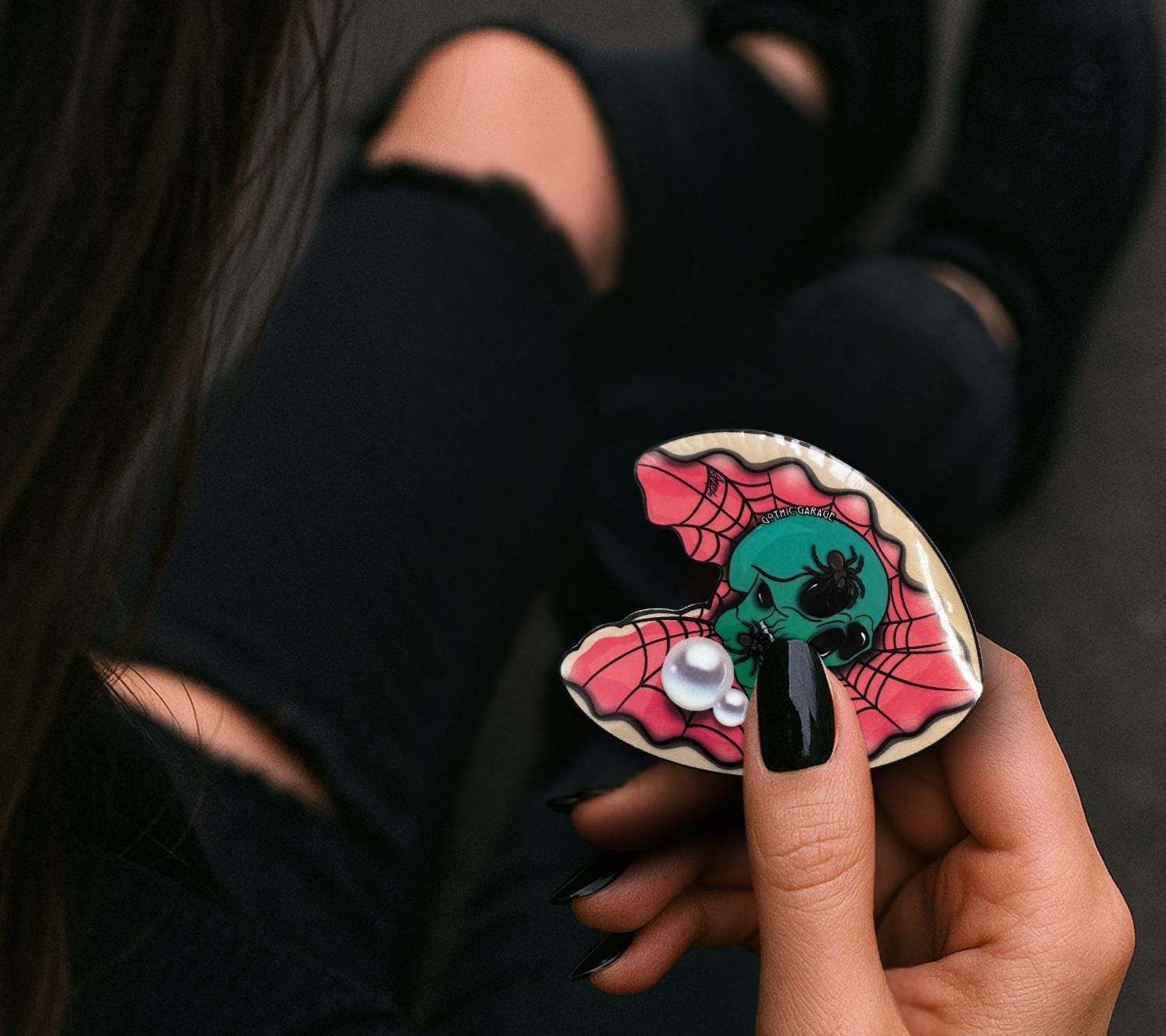 Spider Skull Clamshell Die Cut Waterproof Sticker—A Wicked Twist for Your Ocean Treasure Collections - Tampa Home & Garden Store