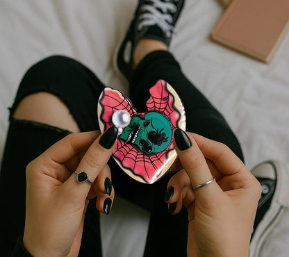 Spider Skull Clamshell Die Cut Waterproof Sticker—A Wicked Twist for Your Ocean Treasure Collections - Tampa Home & Garden Store