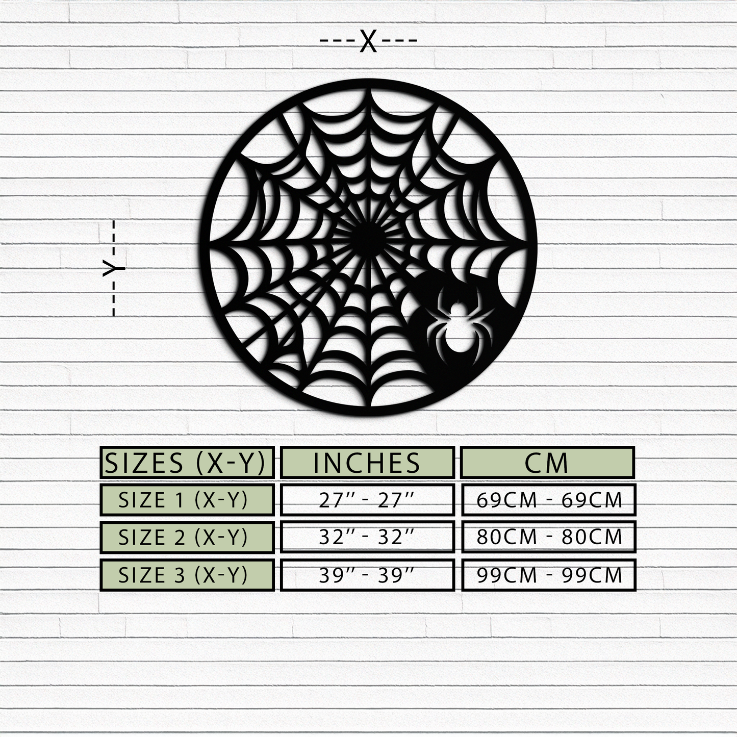 Spider Web Metal Wall Art – Round Halloween Spider Decoration- KAF372 - Tampa Home & Garden Store
