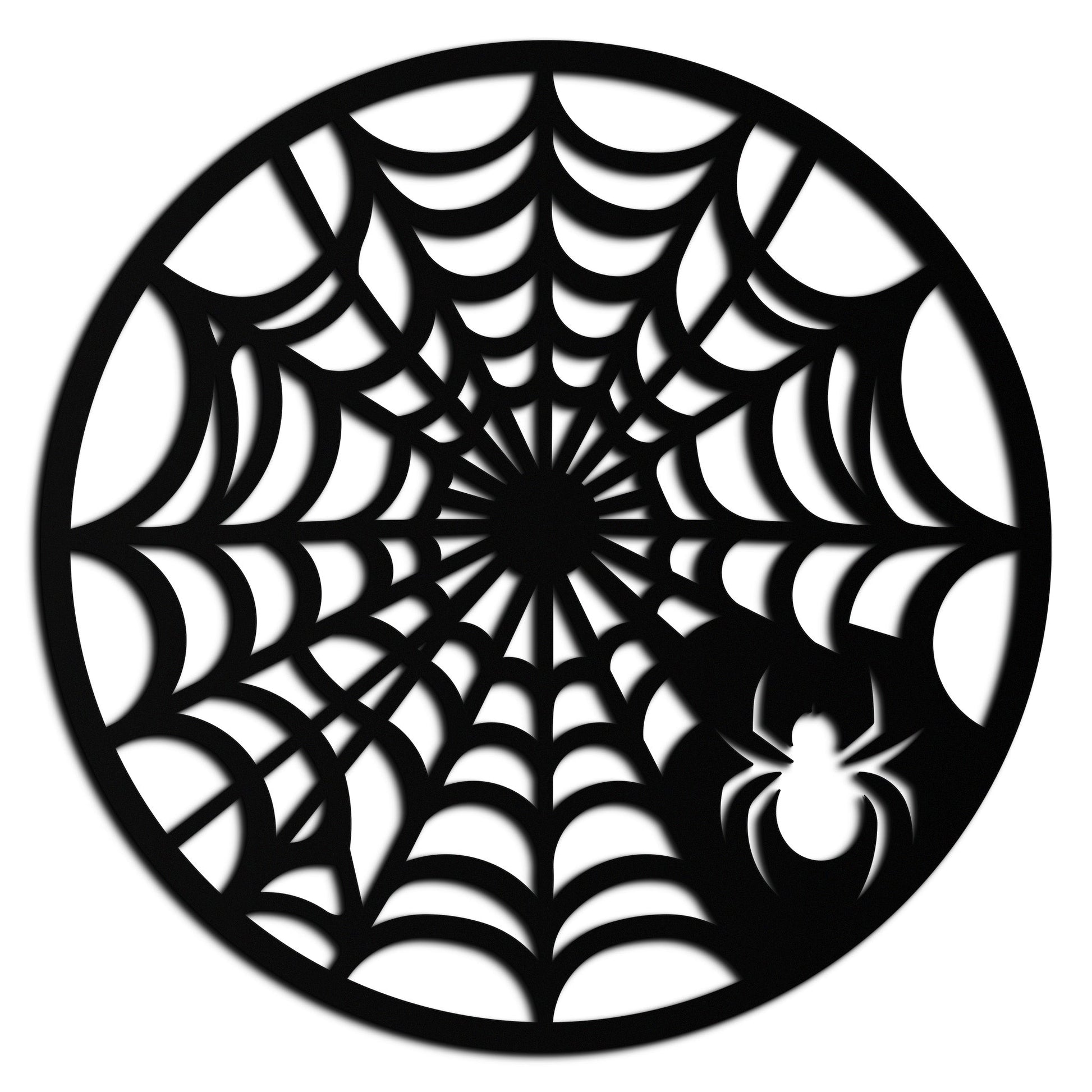 Spider Web Metal Wall Art – Round Halloween Spider Decoration- KAF372 - Tampa Home & Garden Store