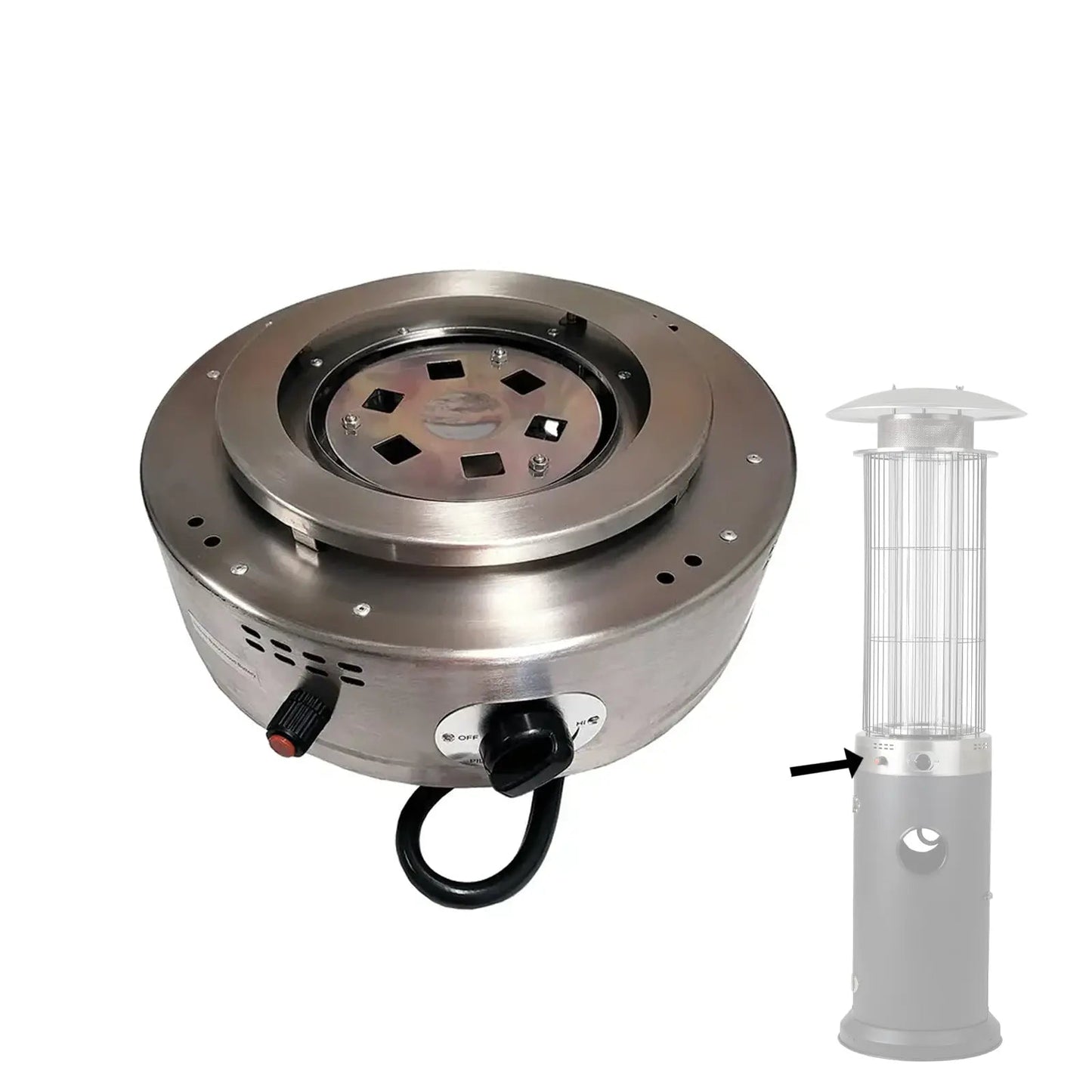 Spiral Flame Heater Burner replacement part in stainless for Fire Sense patio heater on Tampa Home & Garden Store