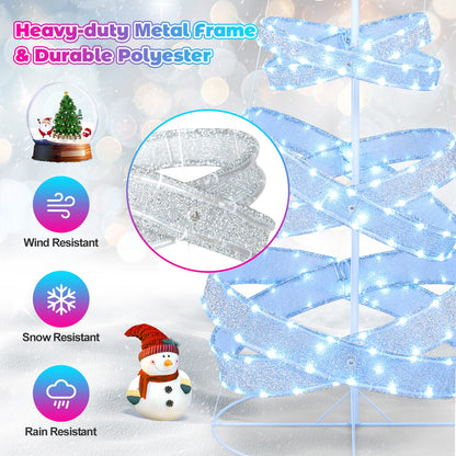 Árbol de Navidad espiral para exteriores de 7 pies para decoración de fiestas, Navidad y Año Nuevo