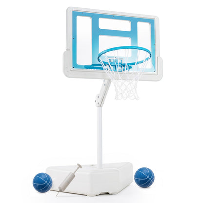 Pool Basketball Hoop DirectDeals adjustable height blue backboard white frame includes 2 balls on Tampa Home & Garden Store