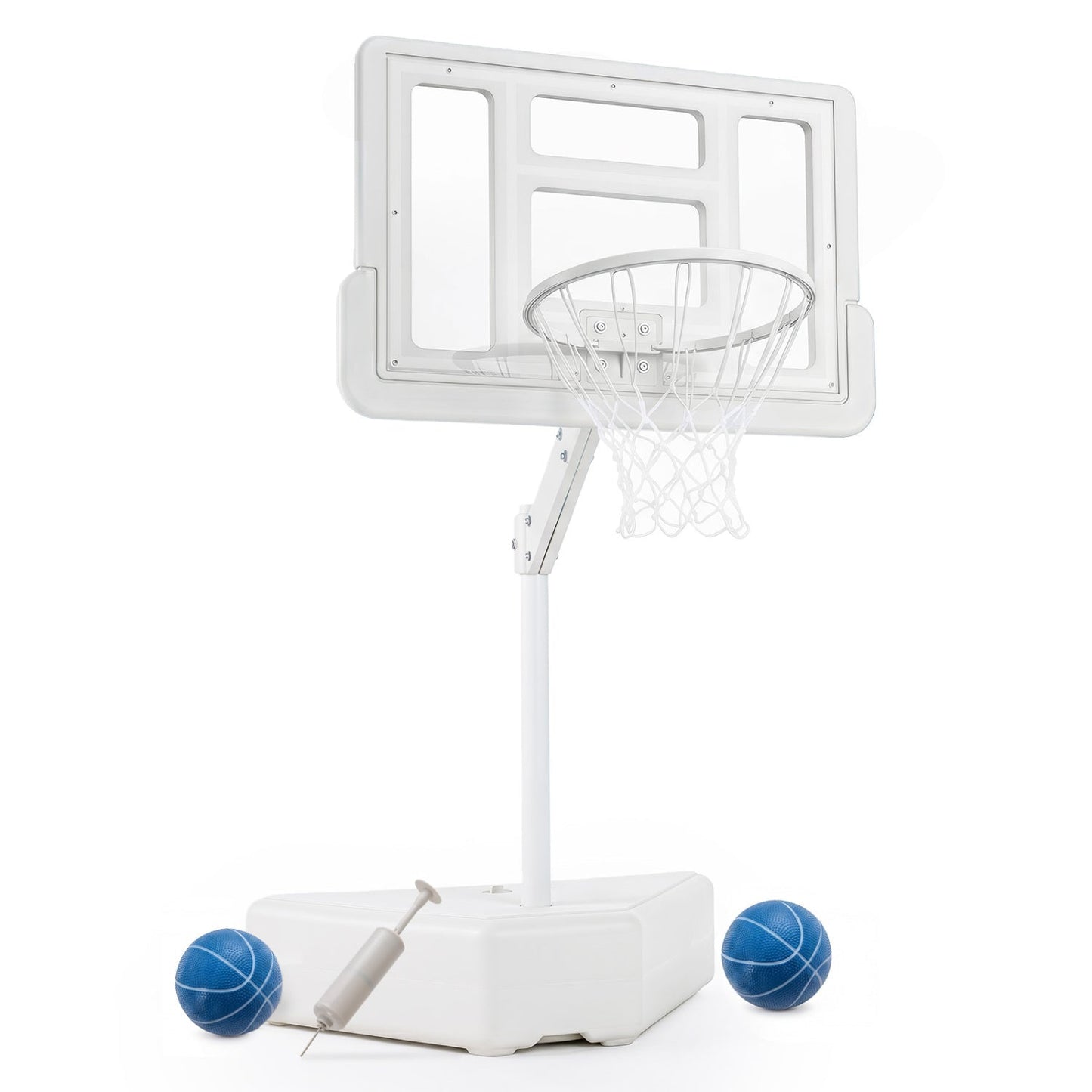 Pool basketball hoop with adjustable height by DirectDeals, includes 2 blue balls on Tampa Home & Garden Store