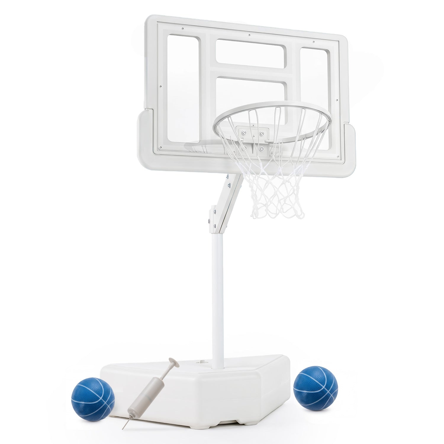 Pool basketball hoop with adjustable height by DirectDeals, includes 2 blue balls on Tampa Home & Garden Store