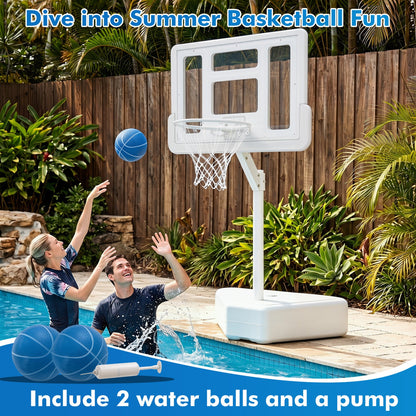 Pool Basketball Hoop DirectDeals with adjustable height and white frame includes 2 balls on Tampa Home & Garden Store
