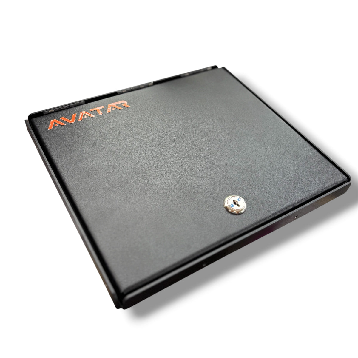 Avatar Ekko under-bed locking storage box for vehicle organizers, black with orange logo on Tampa Home & Garden Store