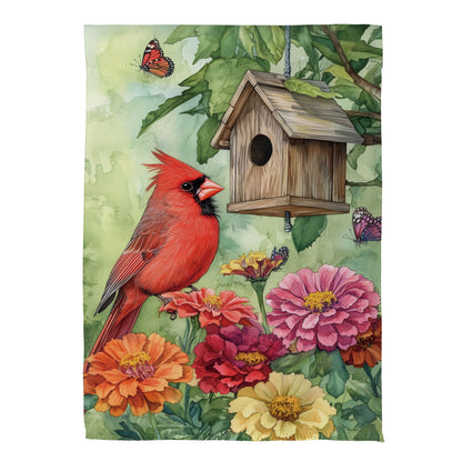 Spring Cardinal Time Suede Garden Flag - Tampa Home & Garden Store