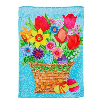 Spring Flowers Basket Suede House Flag - Tampa Home & Garden Store