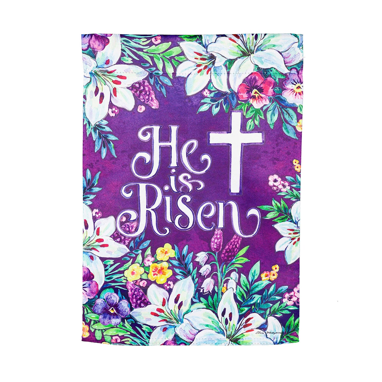 Spring Flowers Easter Cross Garden Suede Flag - Tampa Home & Garden Store