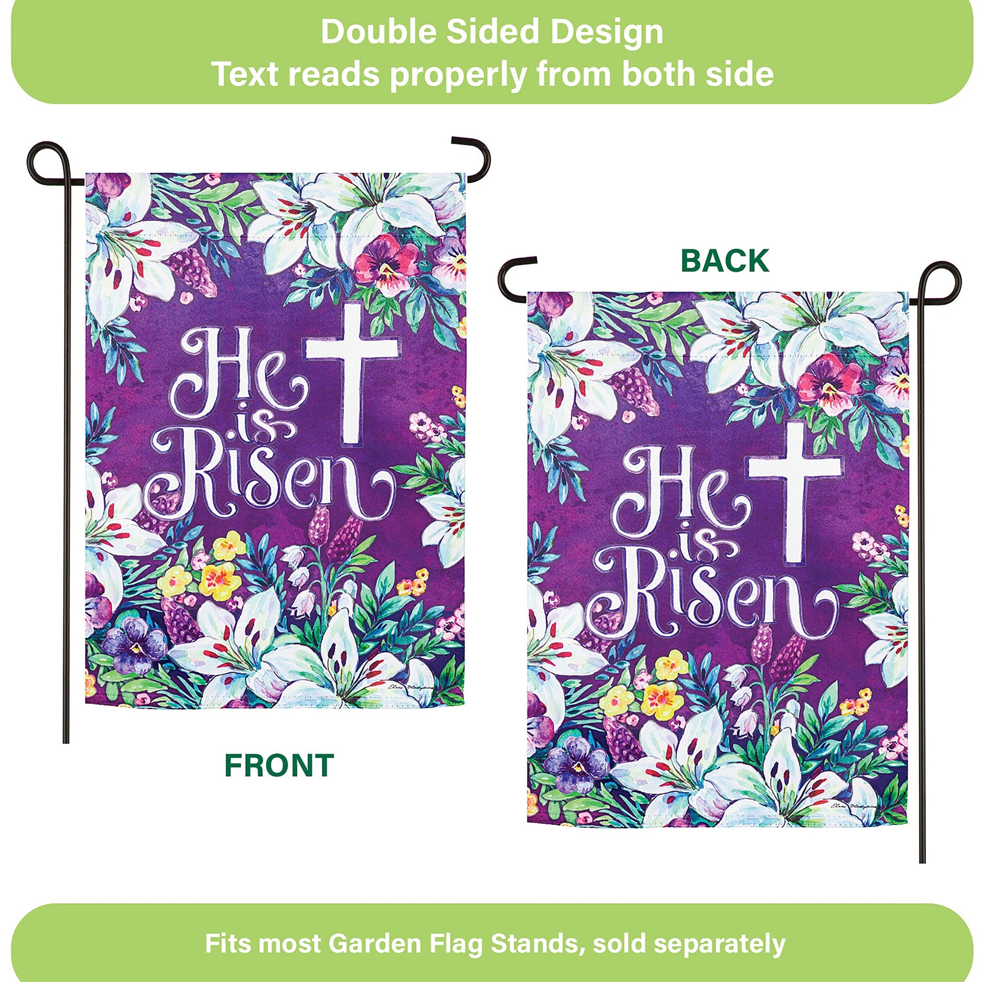 Spring Flowers Easter Cross Garden Suede Flag - Tampa Home & Garden Store