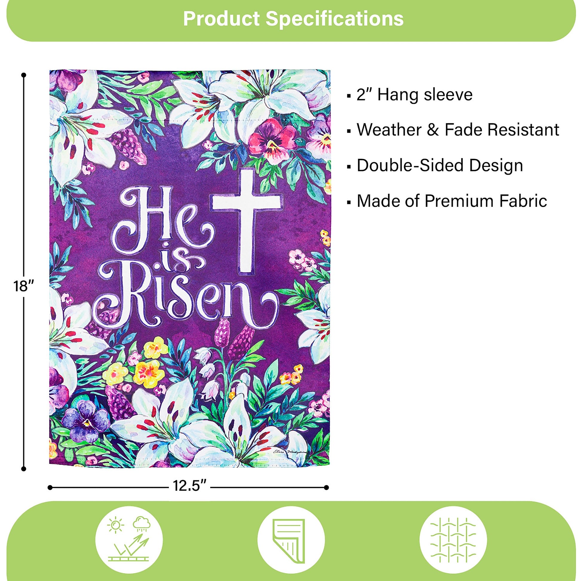 Spring Flowers Easter Cross Garden Suede Flag - Tampa Home & Garden Store