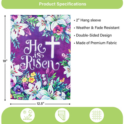 Spring Flowers Easter Cross Garden Suede Flag - Tampa Home & Garden Store