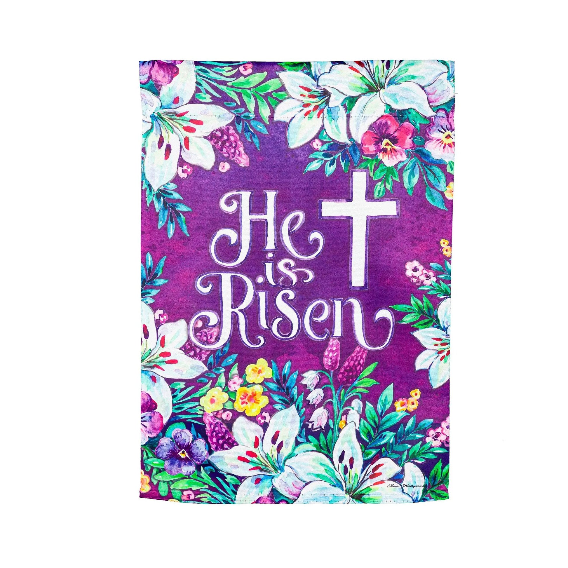 Spring Flowers Easter Cross Suede House Flag - Tampa Home & Garden Store