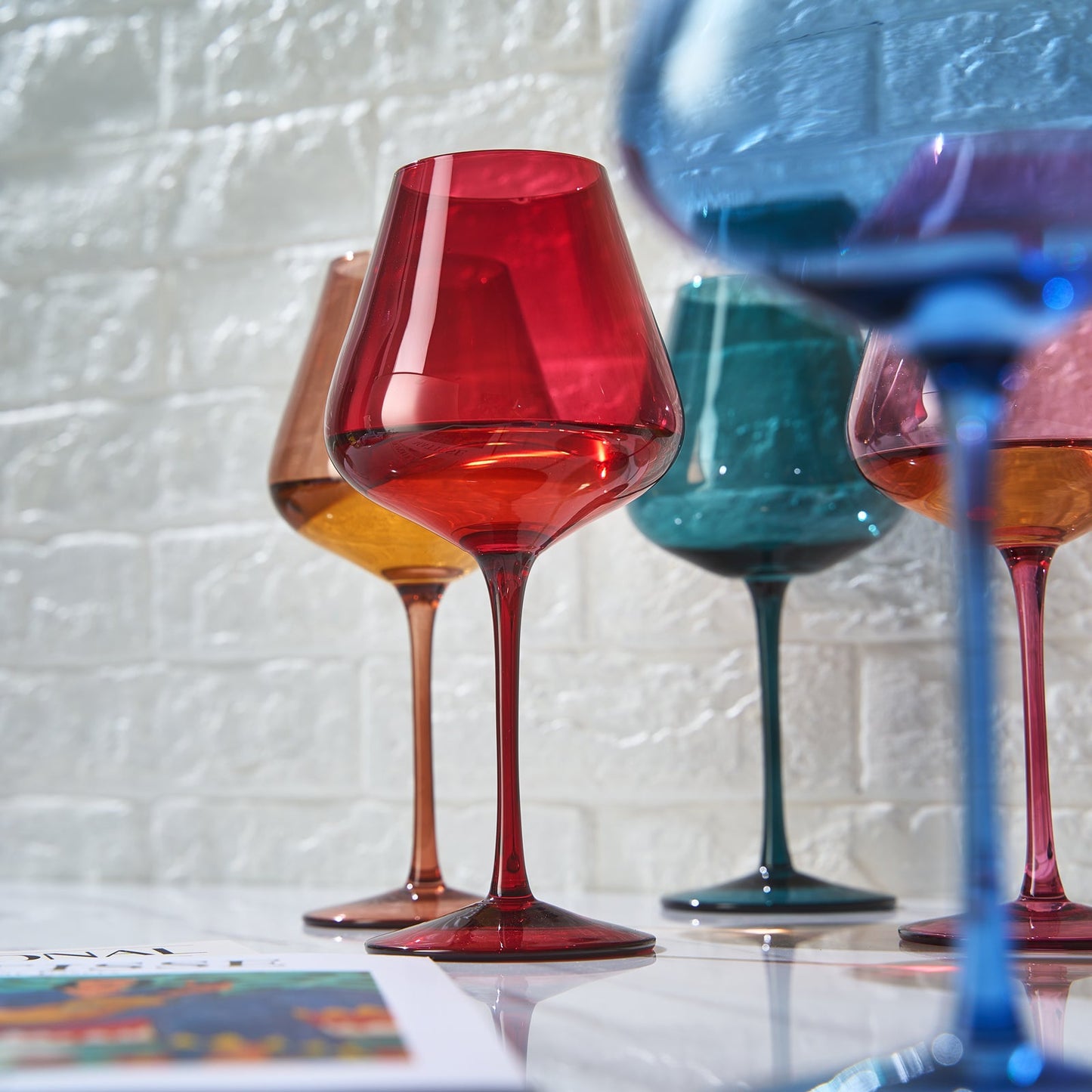 Stagioni Set of Five May Flowers Wine Glasses
