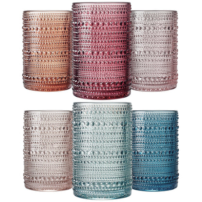 Tonal Hobnail Highball Glassware Set of 6