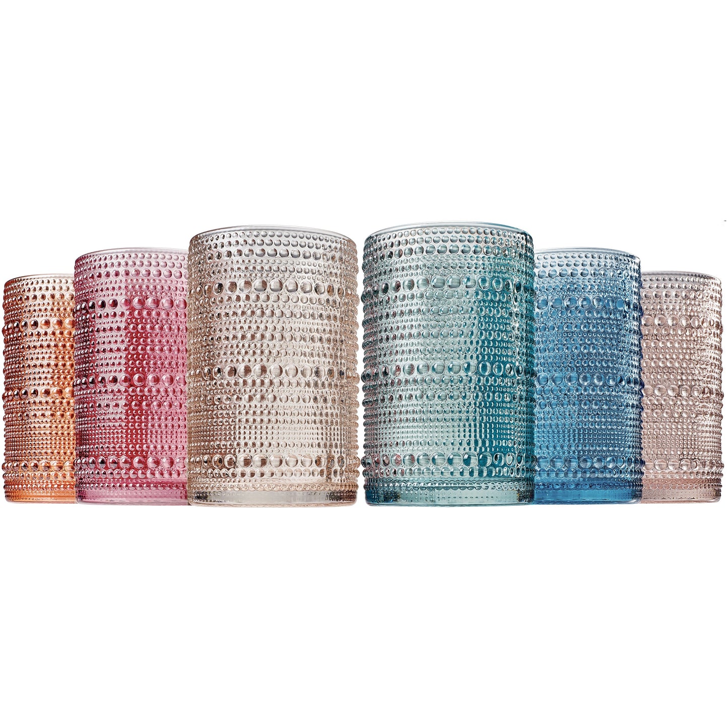 Tonal Hobnail Highball Glassware Set of 6