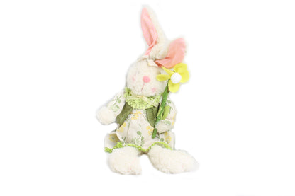 Springtime Fabric Sitting Bunny Figure - Boy - Tampa Home & Garden Store