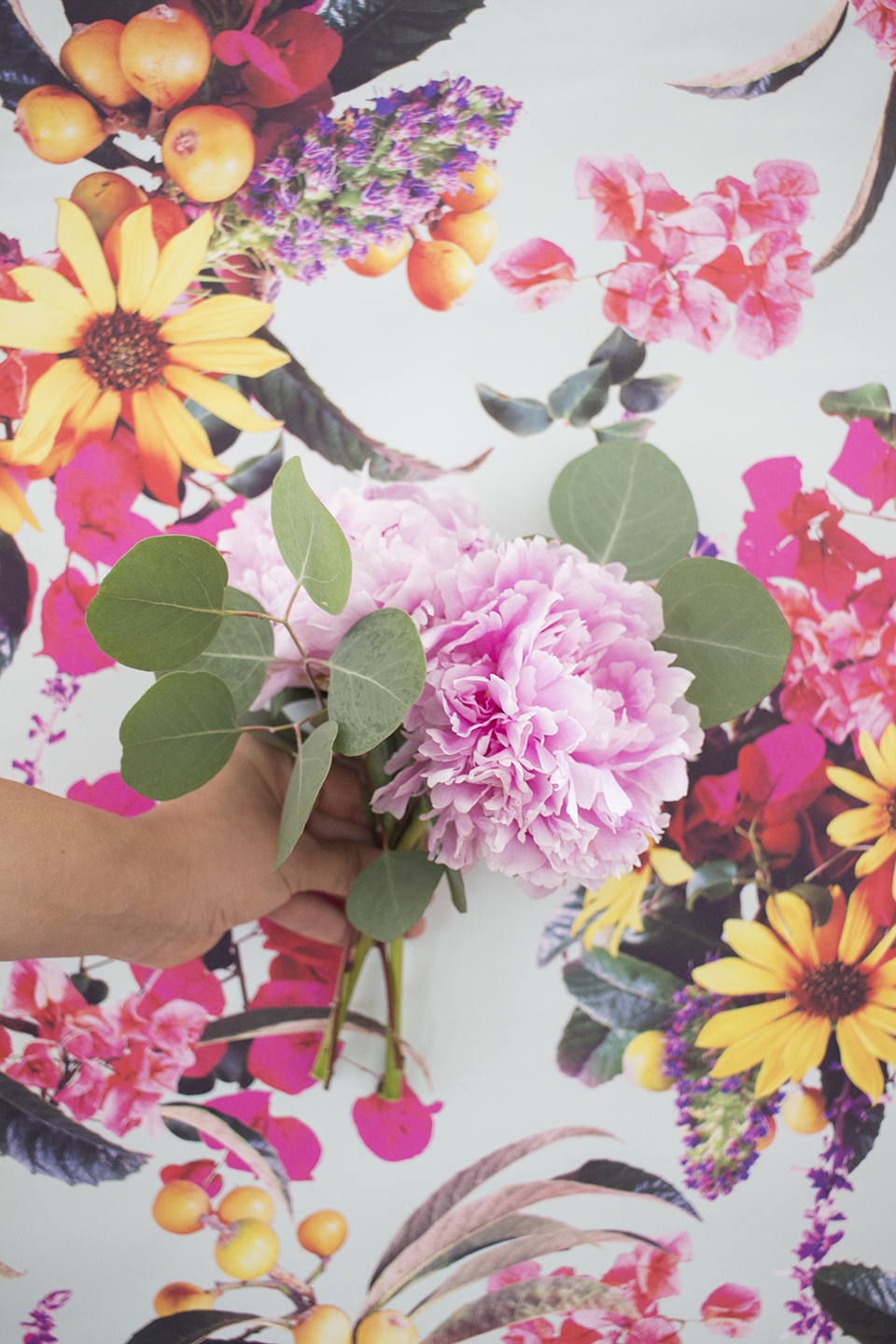 Springtime Wallpaper, pink and blue - Tampa Home & Garden Store