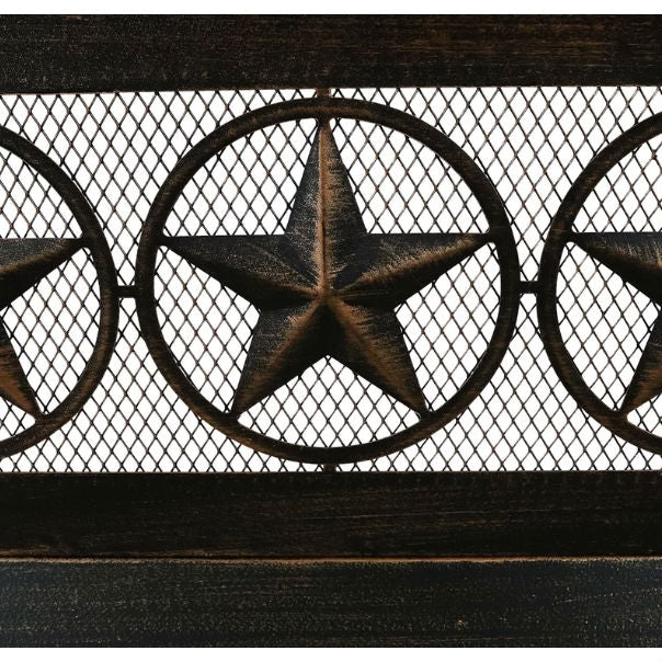 Square Outdoor Steel Wood Burning Fire Pit with Star Design - Tampa Home & Garden Store