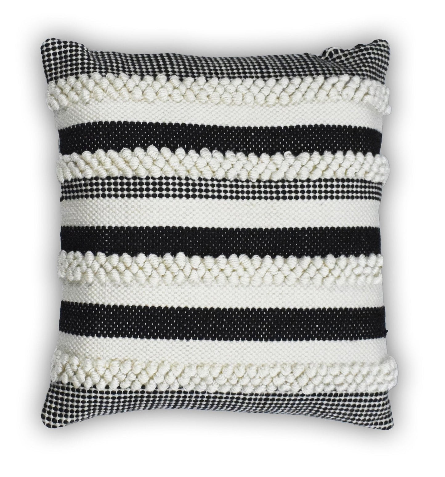 Square Outdoor and Indoor Safe Black and White Striped Pillow - Tampa Home & Garden Store