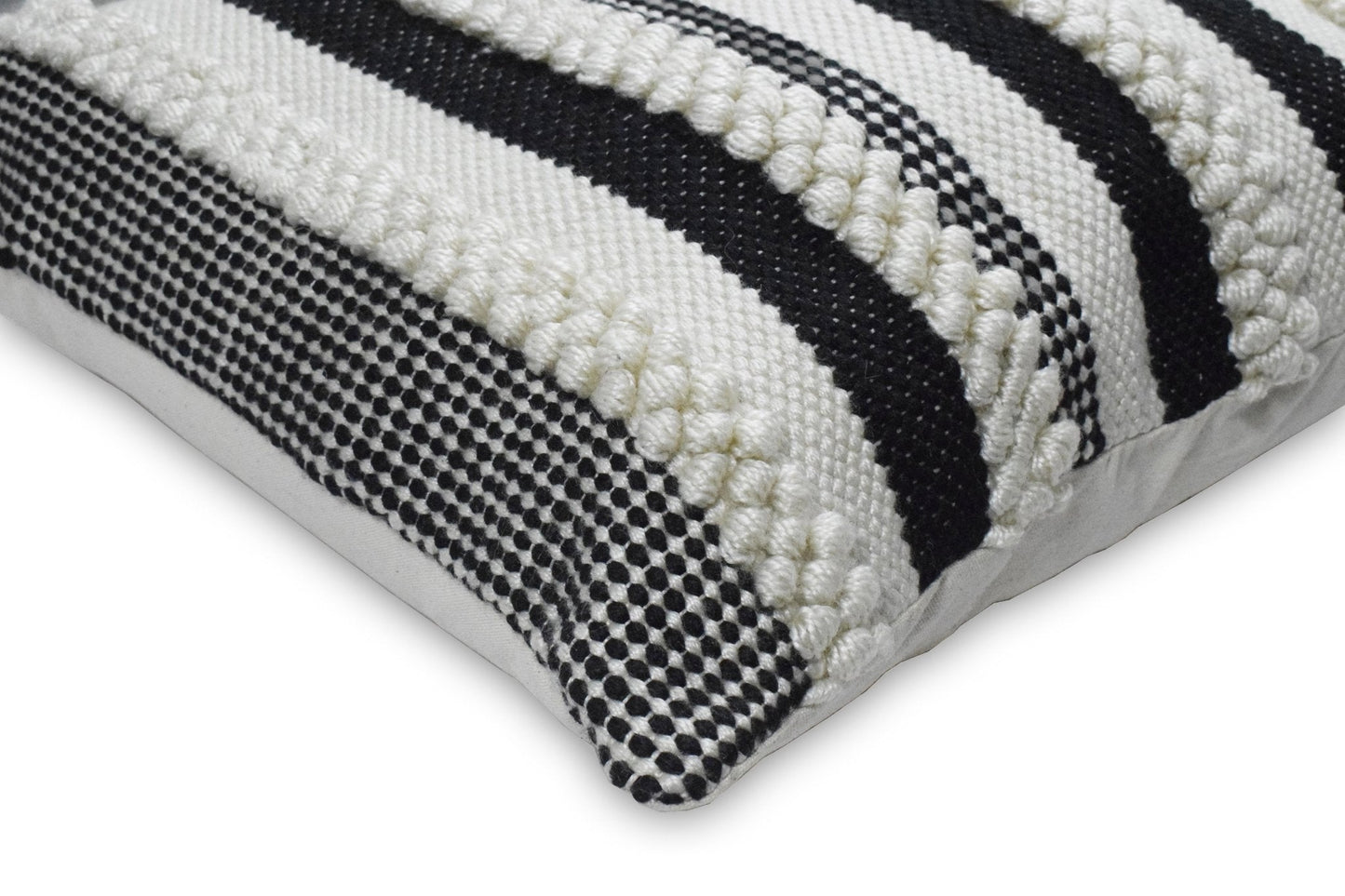 Square Outdoor and Indoor Safe Black and White Striped Pillow - Tampa Home & Garden Store