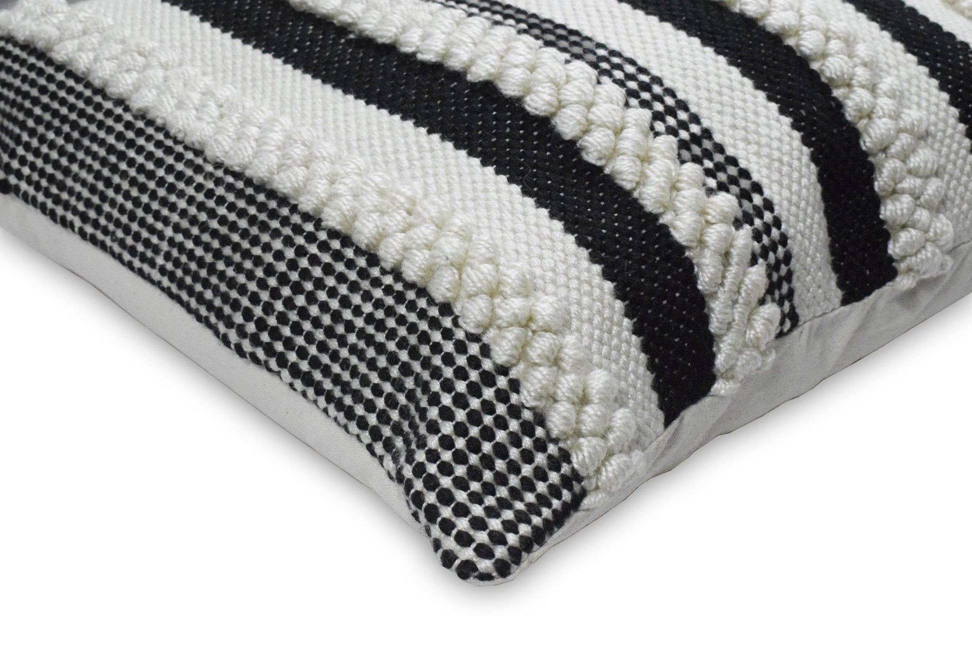 Square Outdoor and Indoor Safe Black and White Striped Pillow - Tampa Home & Garden Store