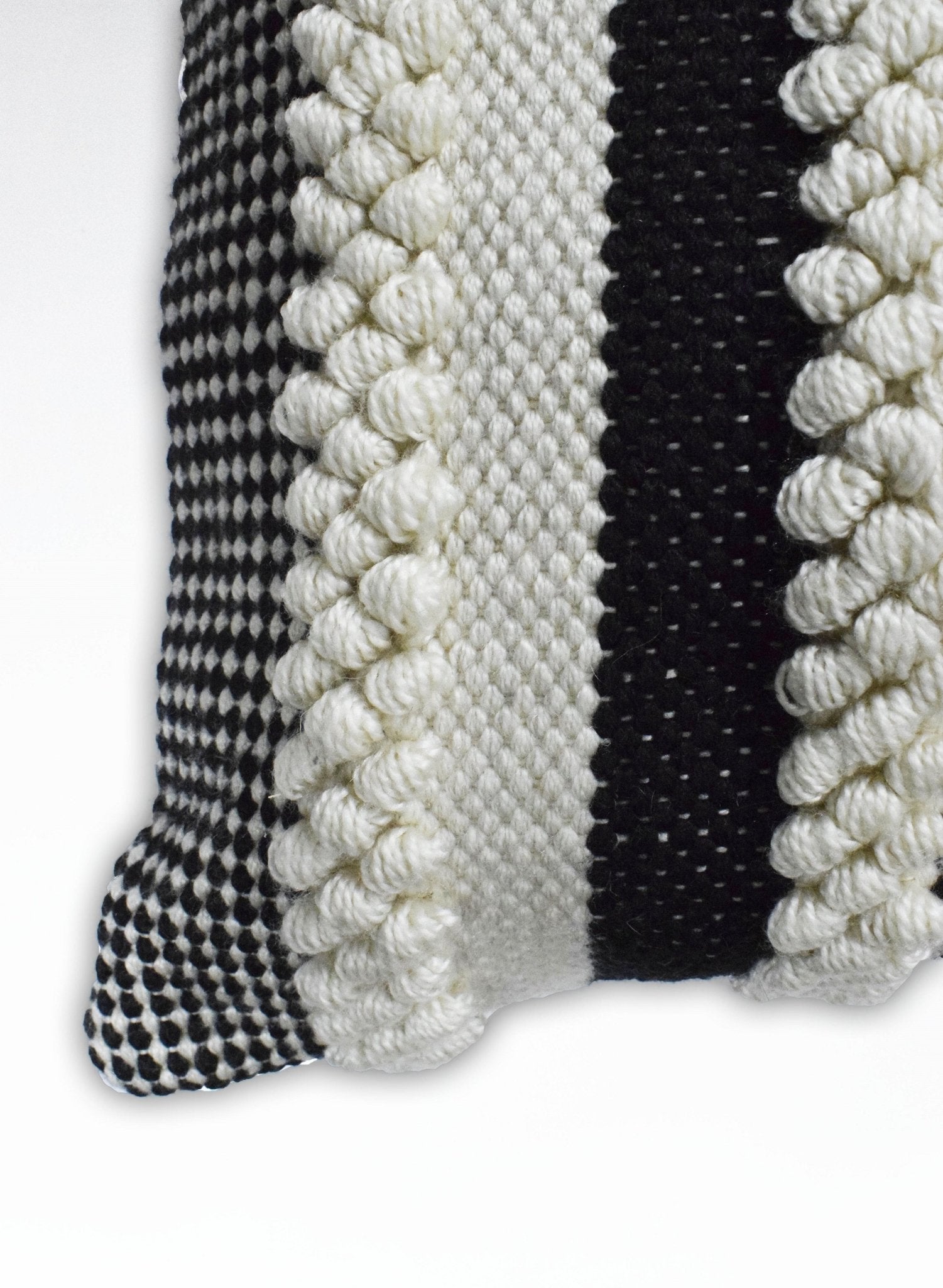 Square Outdoor and Indoor Safe Black and White Striped Pillow - Tampa Home & Garden Store