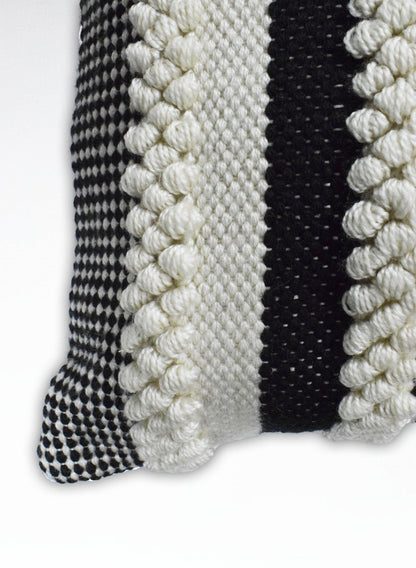 Square Outdoor and Indoor Safe Black and White Striped Pillow - Tampa Home & Garden Store