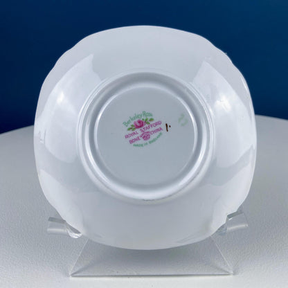 Square Tea or Coffee Cup with Bold Pink Roses and Floral Handle. Royal Stafford Berkeley Rose. Gift for a Romantic in Your Life. - Tampa Home & Garden Store