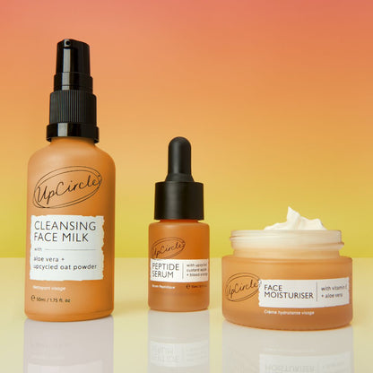UpCircle Discovery Set: 3-piece kit with amber cleansing milk, peptide serum, moisturiser on Tampa Home & Garden Store