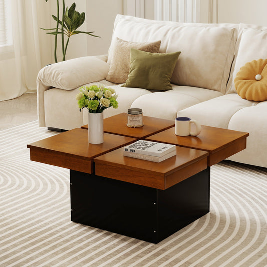 Square Coffee Table Mid Century Modern Center Table-Walnut - Tampa Home & Garden Store