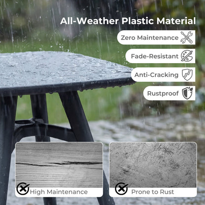 Square Outdoor Dining Table All Weather Plastic