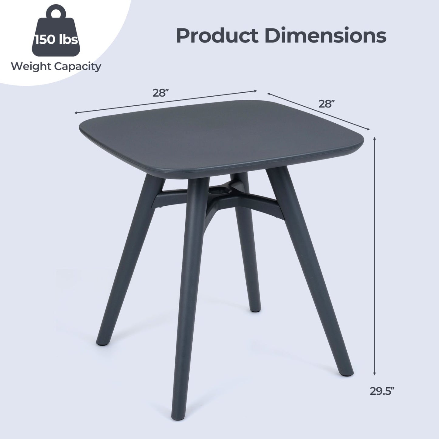 Square Outdoor Dining Table All Weather Plastic