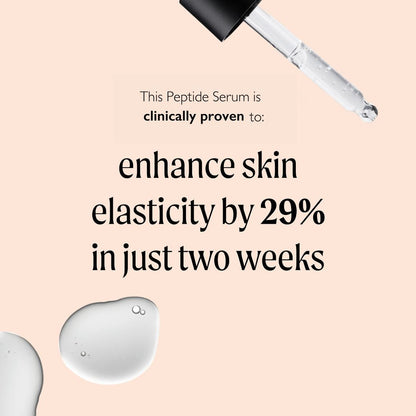 UpCircle Peptide Serum with Custard Apple + Blood Orange facial serum on peach tone with dropper on Tampa Home & Garden Store