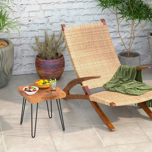 Square Reclaimed Recycled Indonesia Teak Wood End Table - Tampa Home & Garden Store