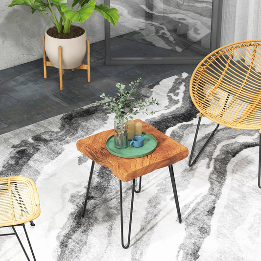 Square Reclaimed Recycled Indonesia Teak Wood End Table - Tampa Home & Garden Store